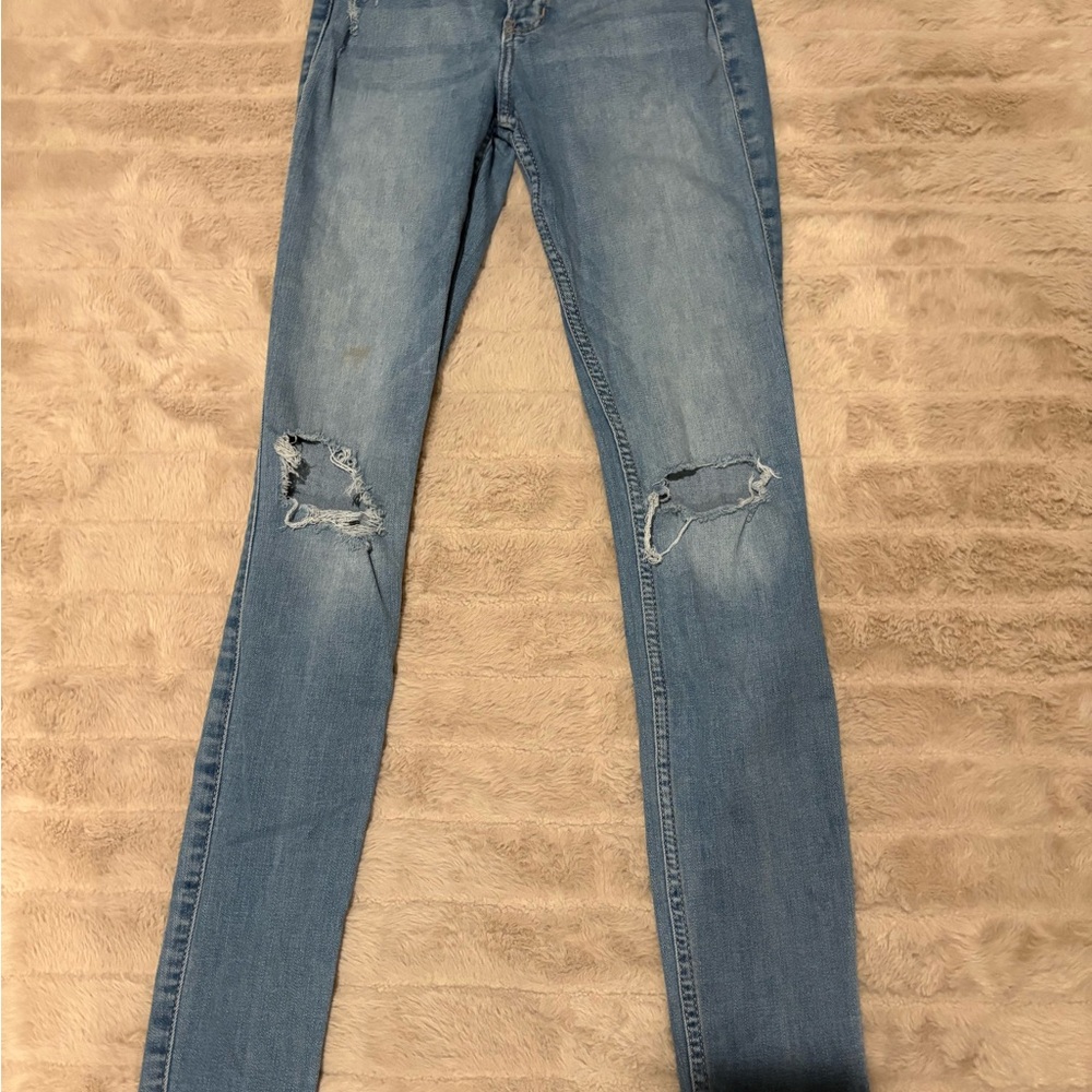 Hollister Light Blue Distressed Skinny Jeans